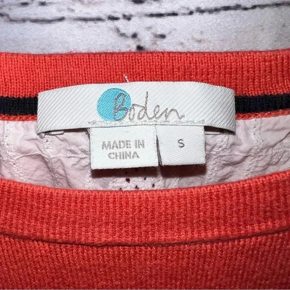 Boden Women’s Mixed Media Crew Neck Sweater with Built in Eyelet‎ Blouse Small - Picture 8 of 10